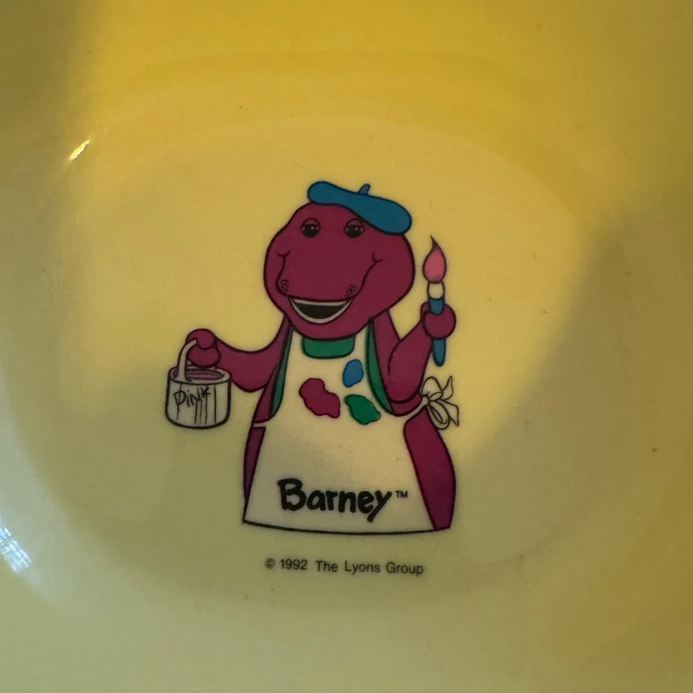 Vintage Barney Loves to Paint‎ Kids 6” Bowl by Selandia